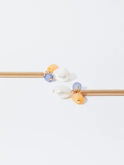 PARFOIS Pendientes Dorados Con Perlas Multicor Cheap
