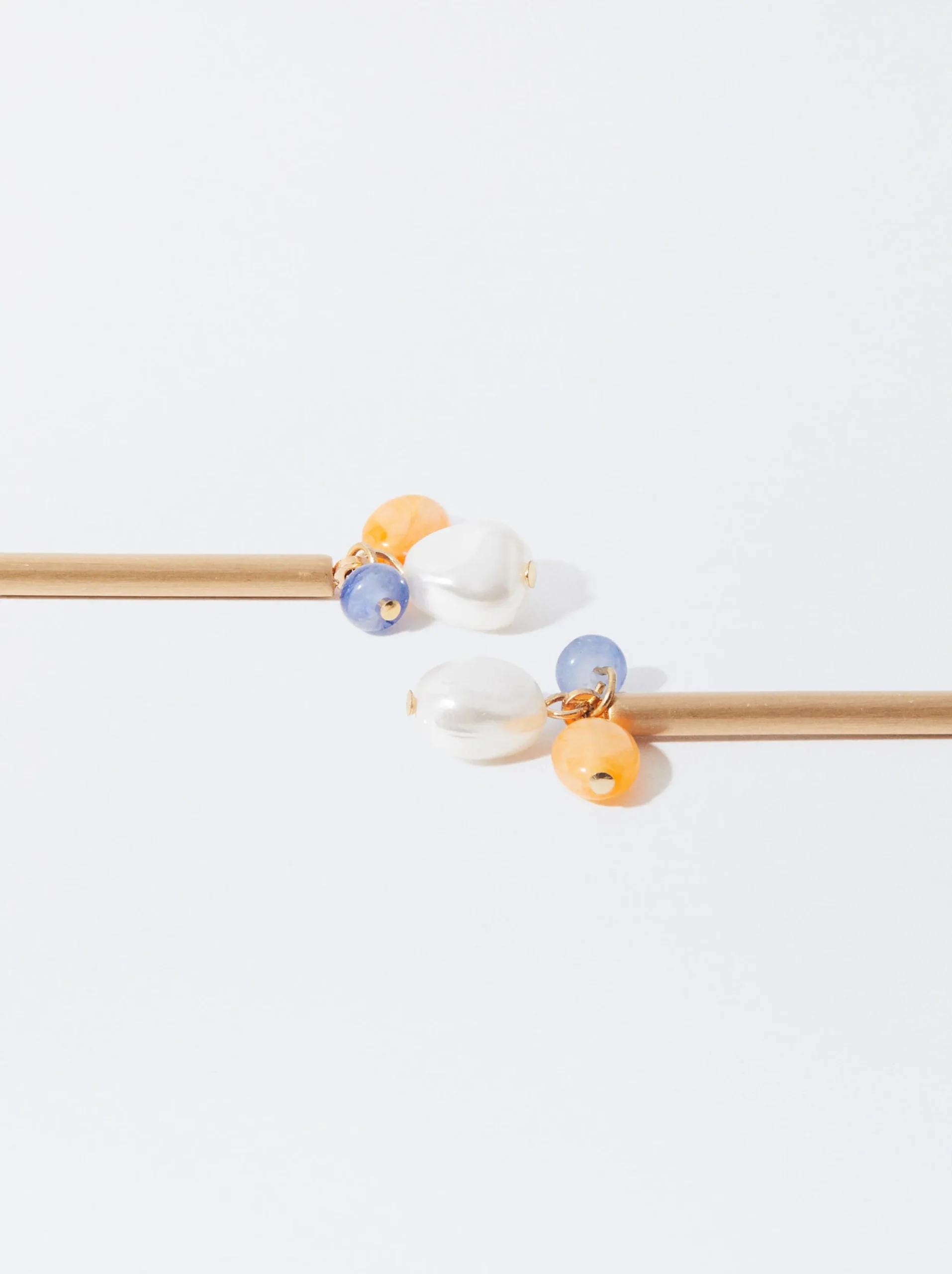 PARFOIS Pendientes Dorados Con Perlas Multicor Cheap