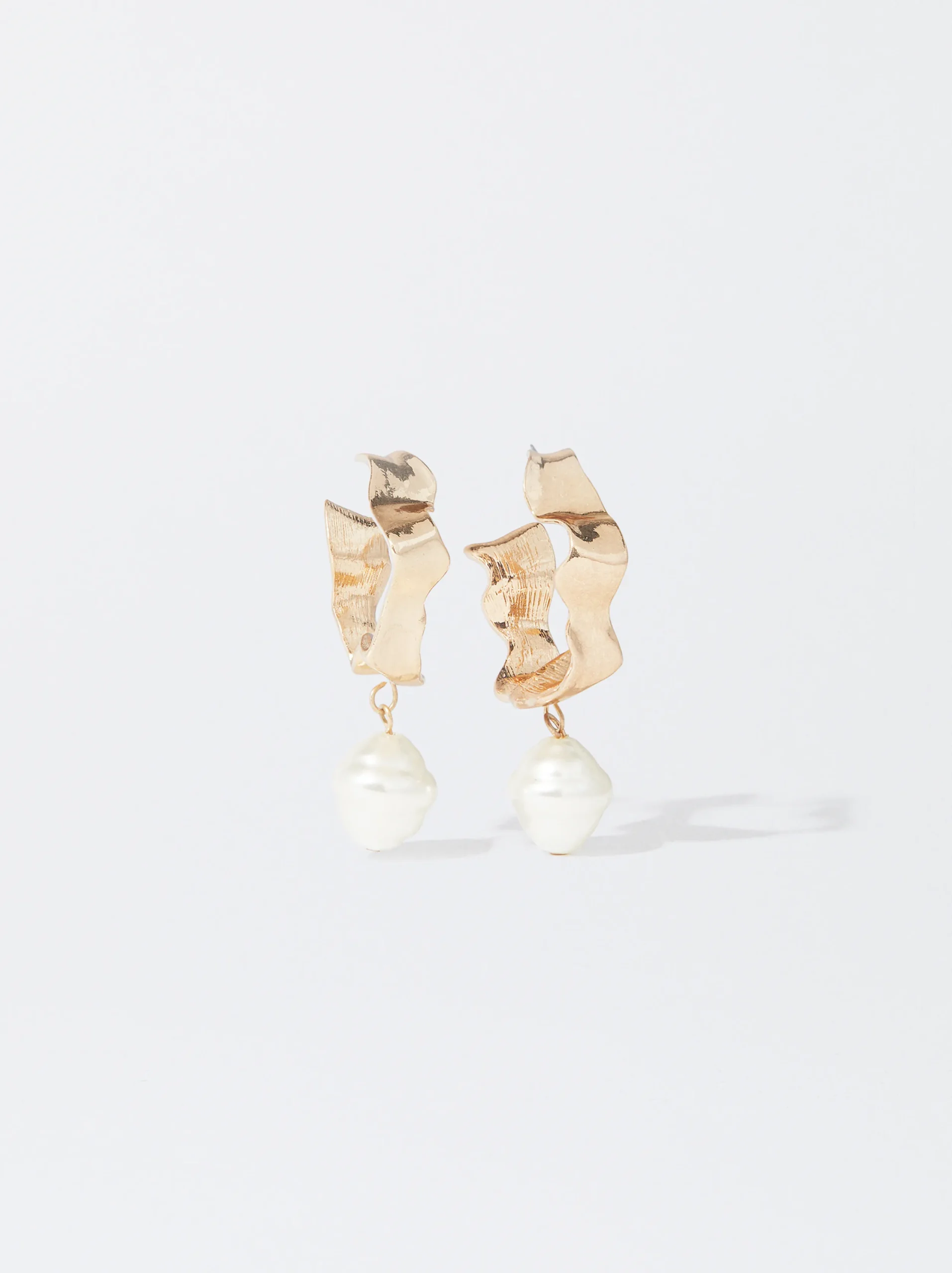 PARFOIS Pendientes Dorados Con Perlas Blanco Hot