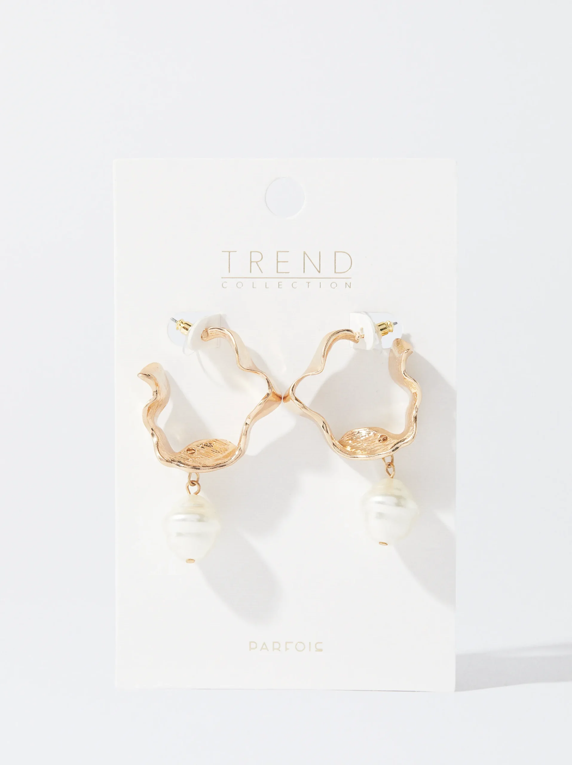 PARFOIS Pendientes Dorados Con Perlas Blanco Hot