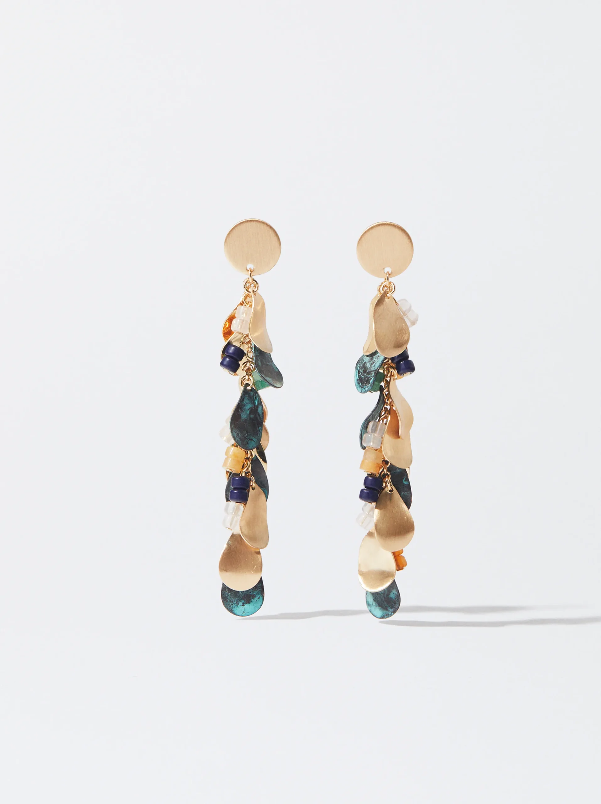 PARFOIS Pendientes Dorados Con Piedras Multicor Cheap