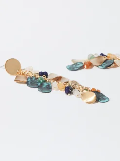 PARFOIS Pendientes Dorados Con Piedras Multicor Cheap