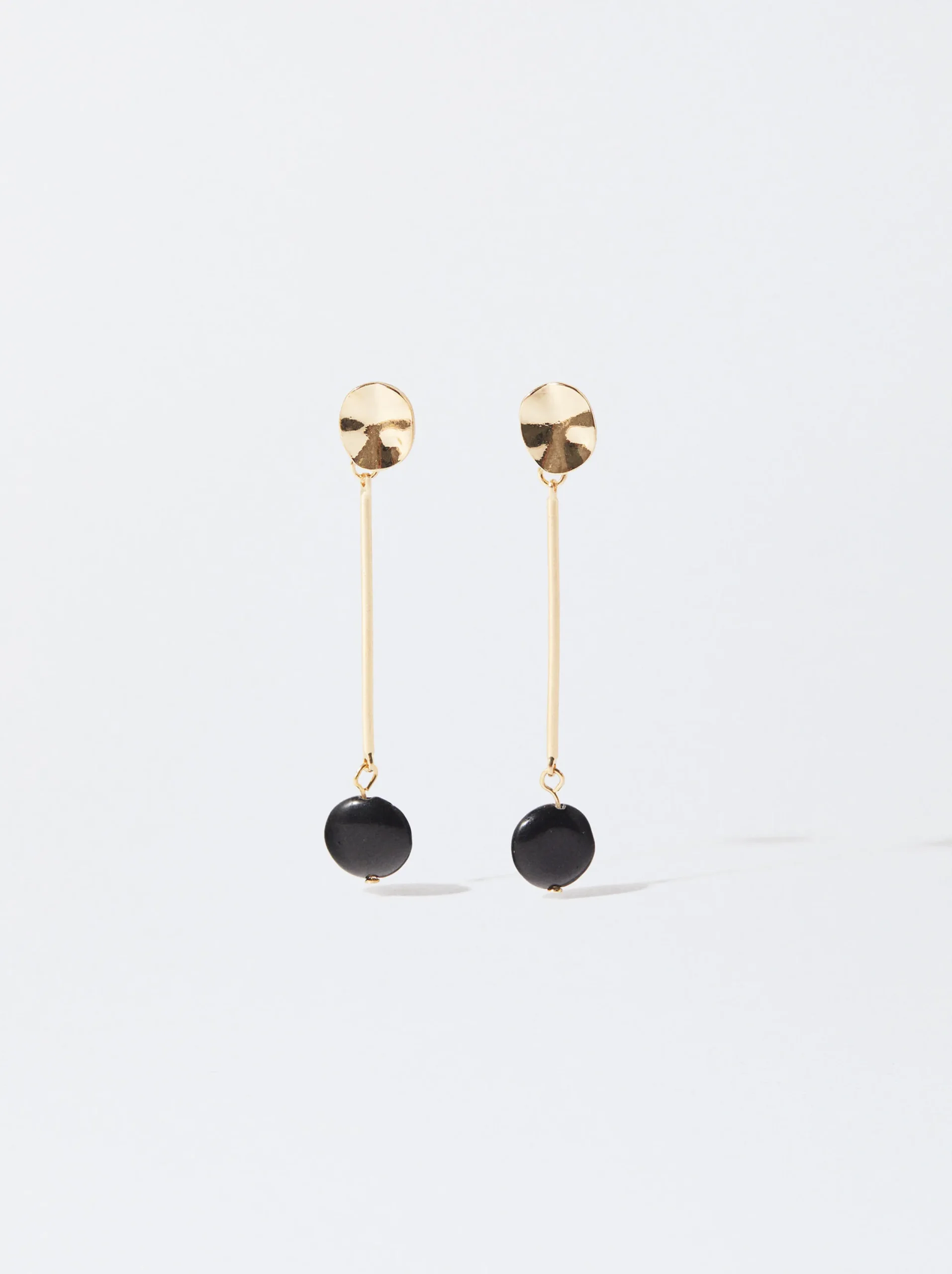 PARFOIS Pendientes Dorados Con Piedra Negro Clearance