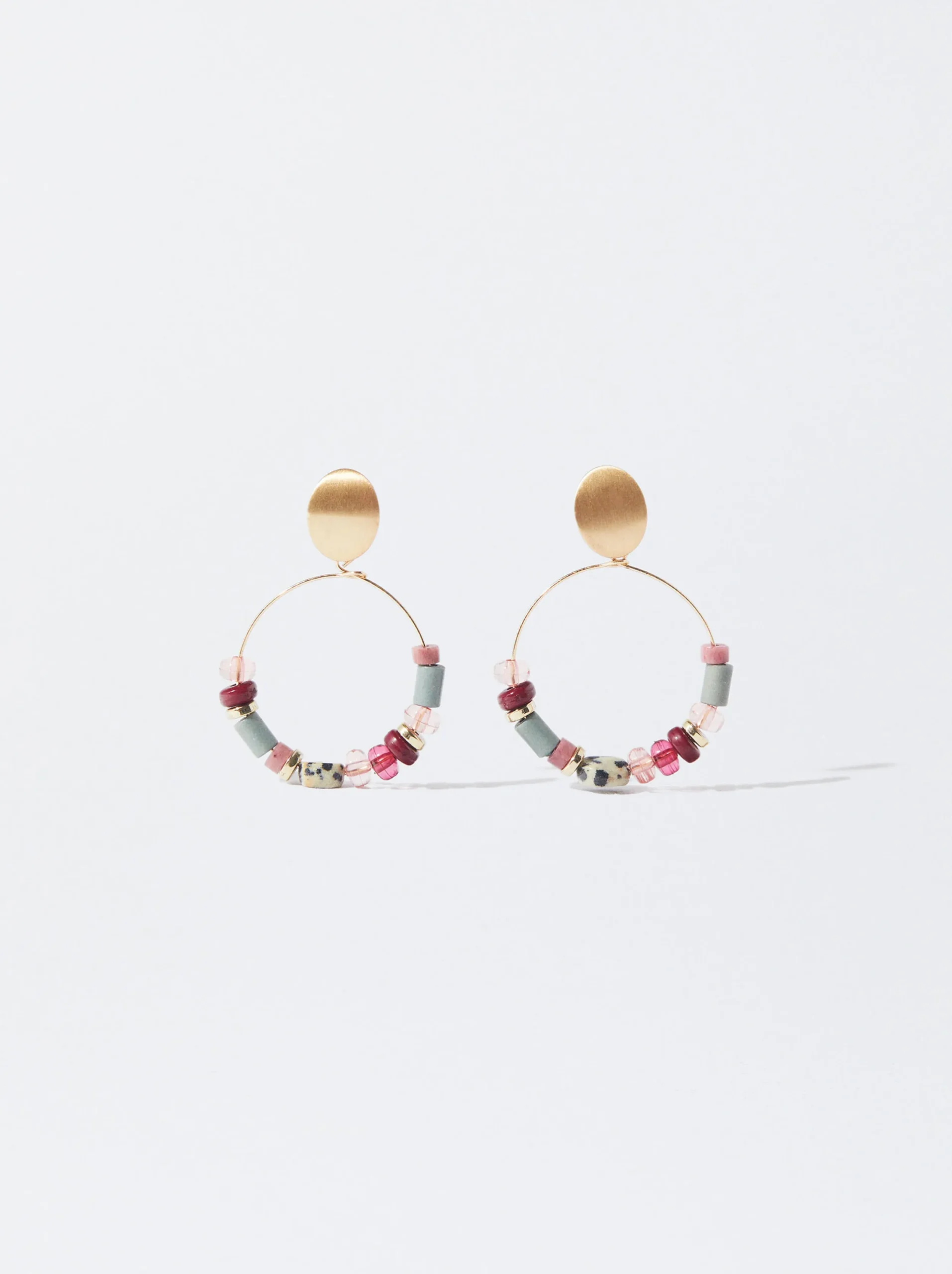PARFOIS Pendientes Dorados Con Piedra Multicor Store