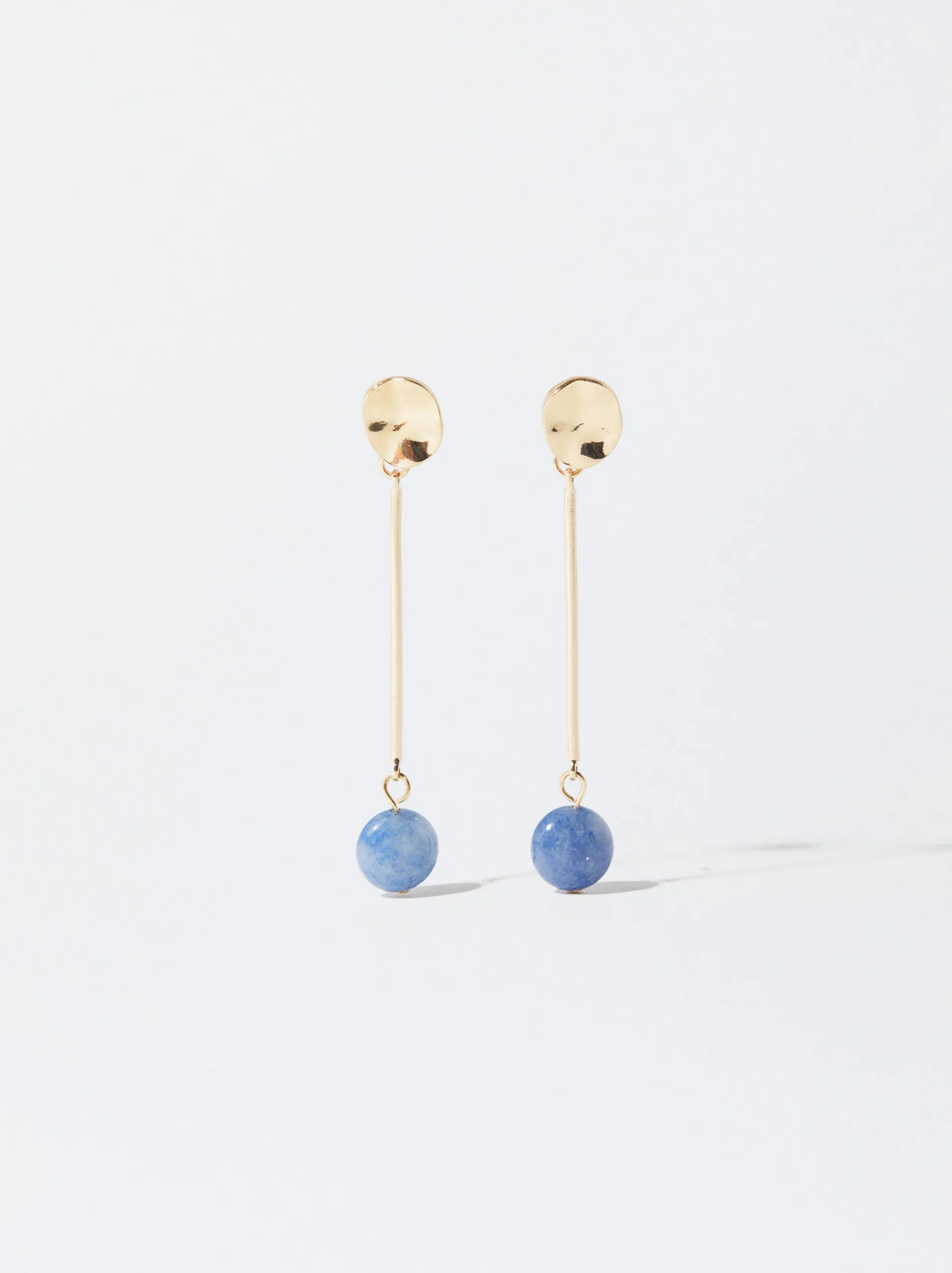 PARFOIS Pendientes Dorados Con Piedra Azul Hot