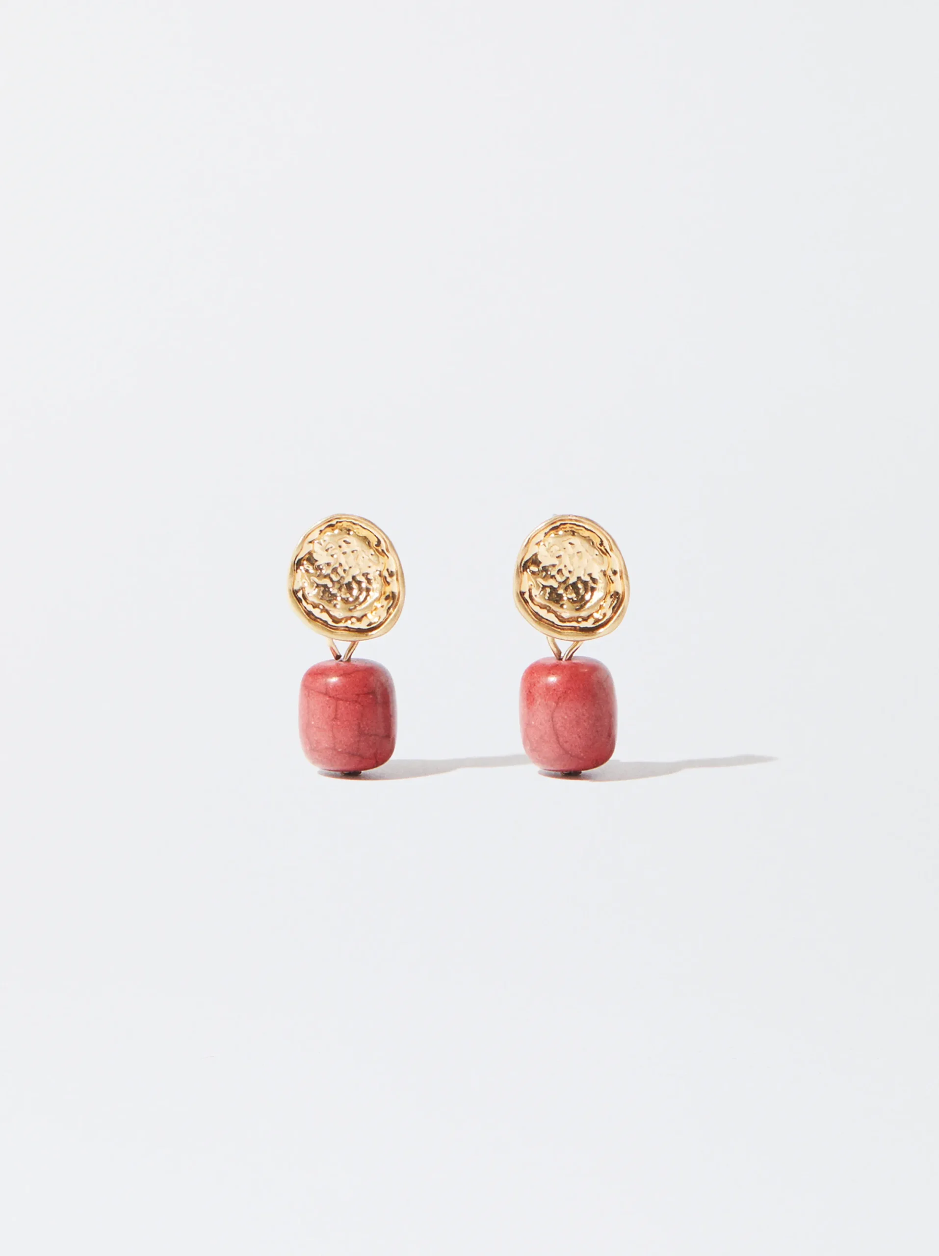 PARFOIS Pendientes Dorados Con Piedras Rojo Discount