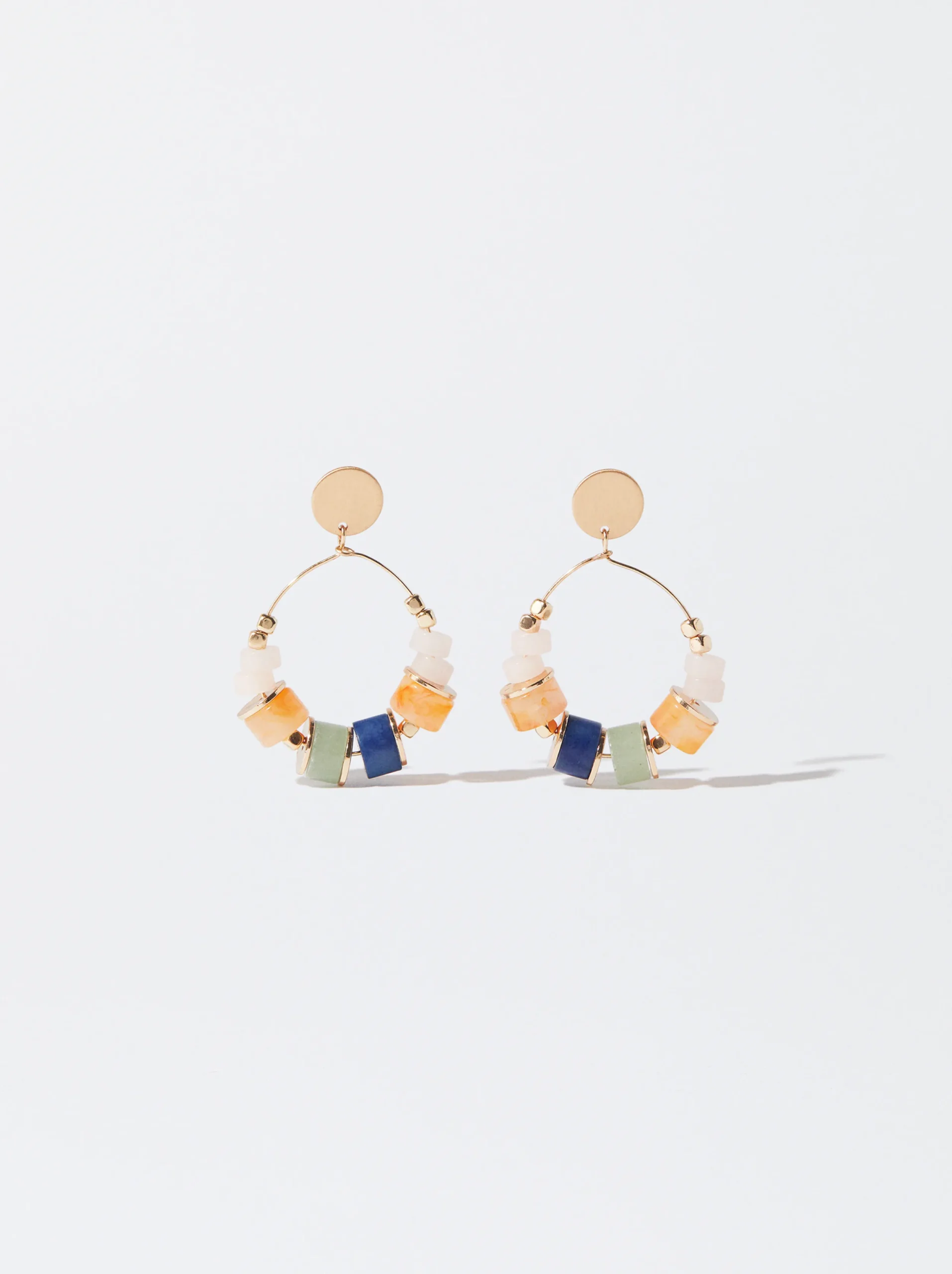 PARFOIS Pendientes Dorados Con Resina Multicor Flash Sale