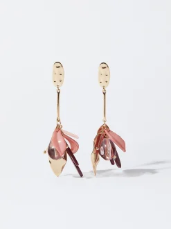 PARFOIS Pendientes Dorados Con Resina Multicor Online
