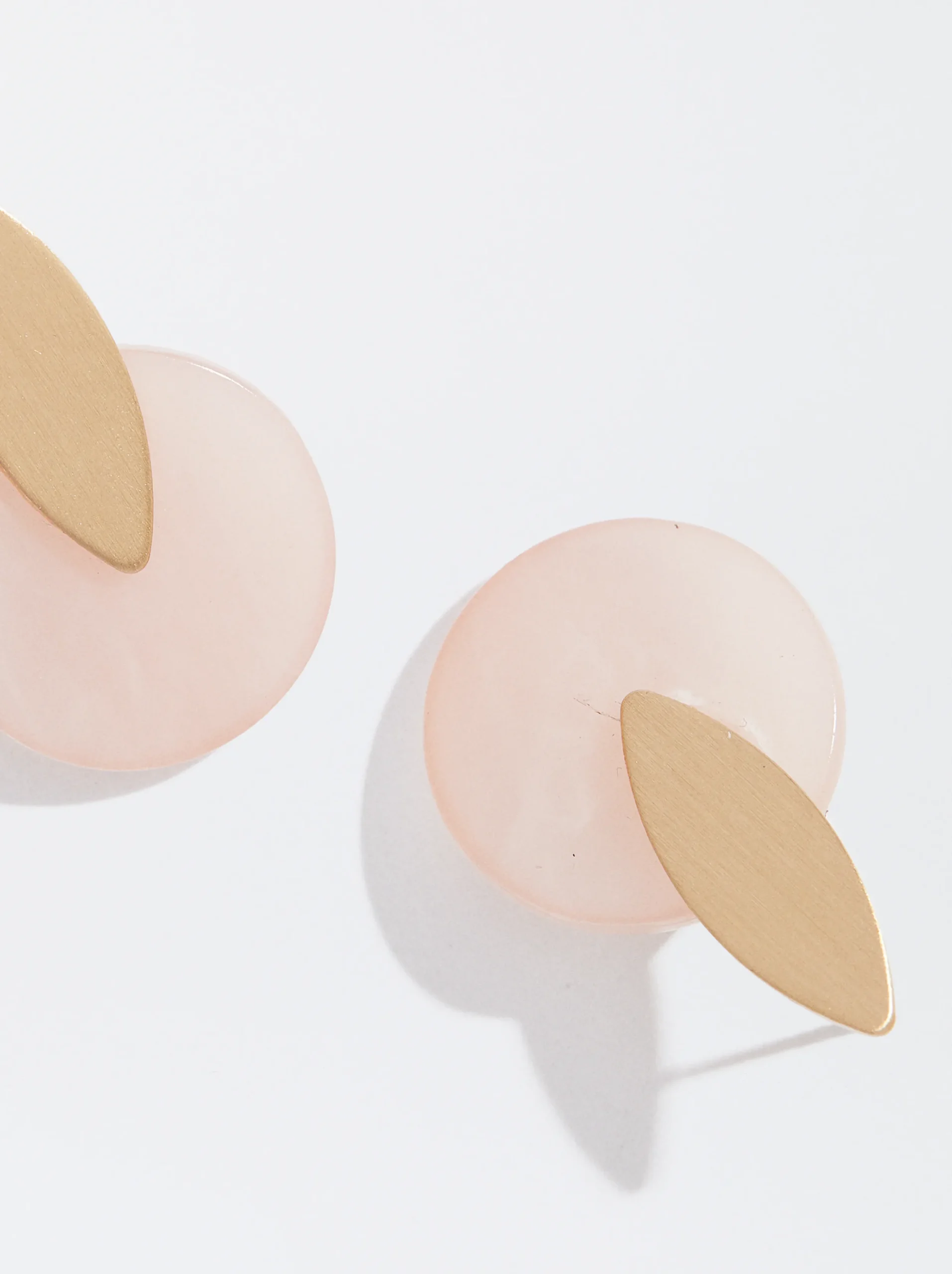 PARFOIS Pendientes Dorados Con Resina Rosa Store
