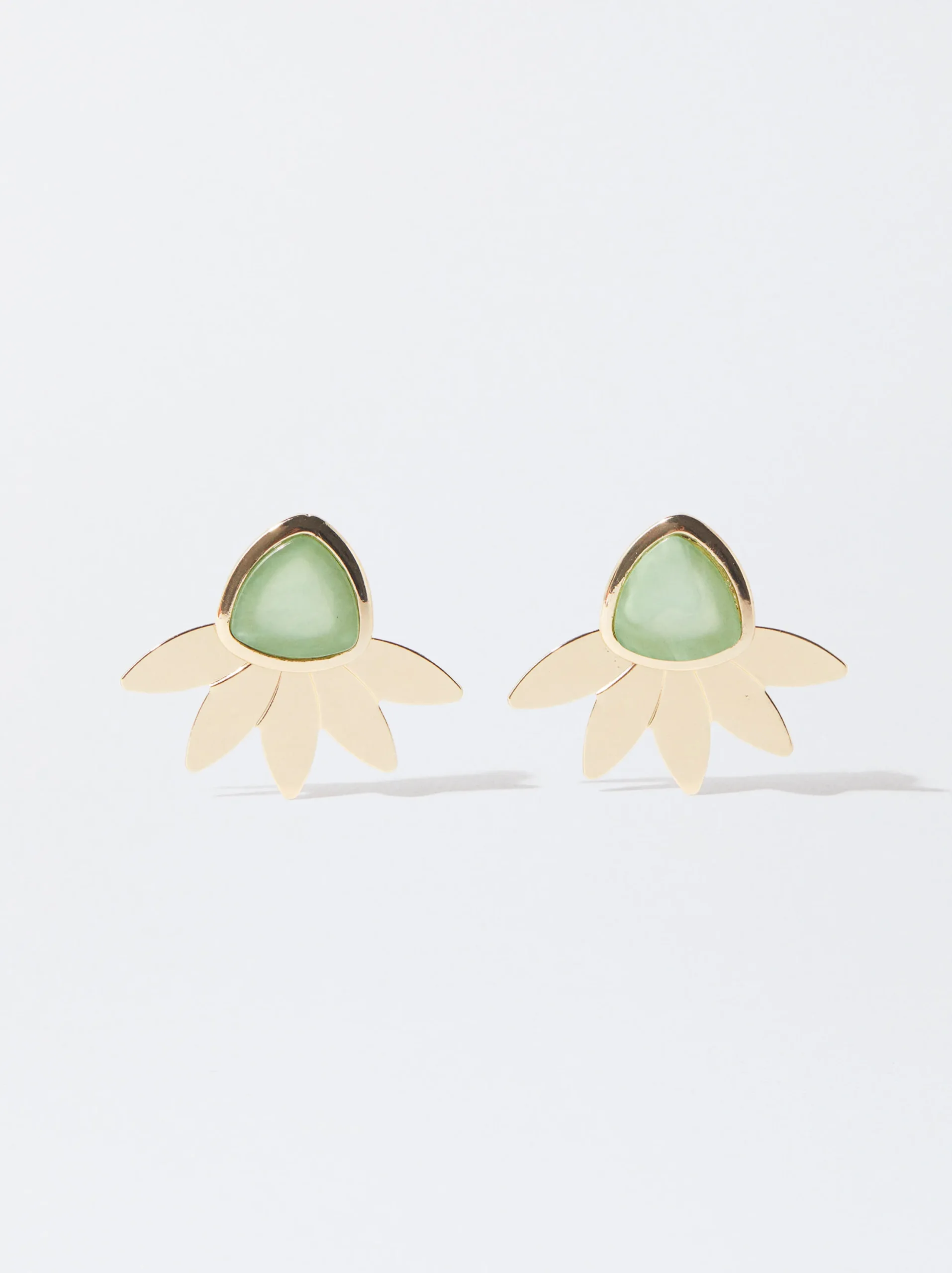 PARFOIS Pendientes Dorados Con Resina Azul Cheap
