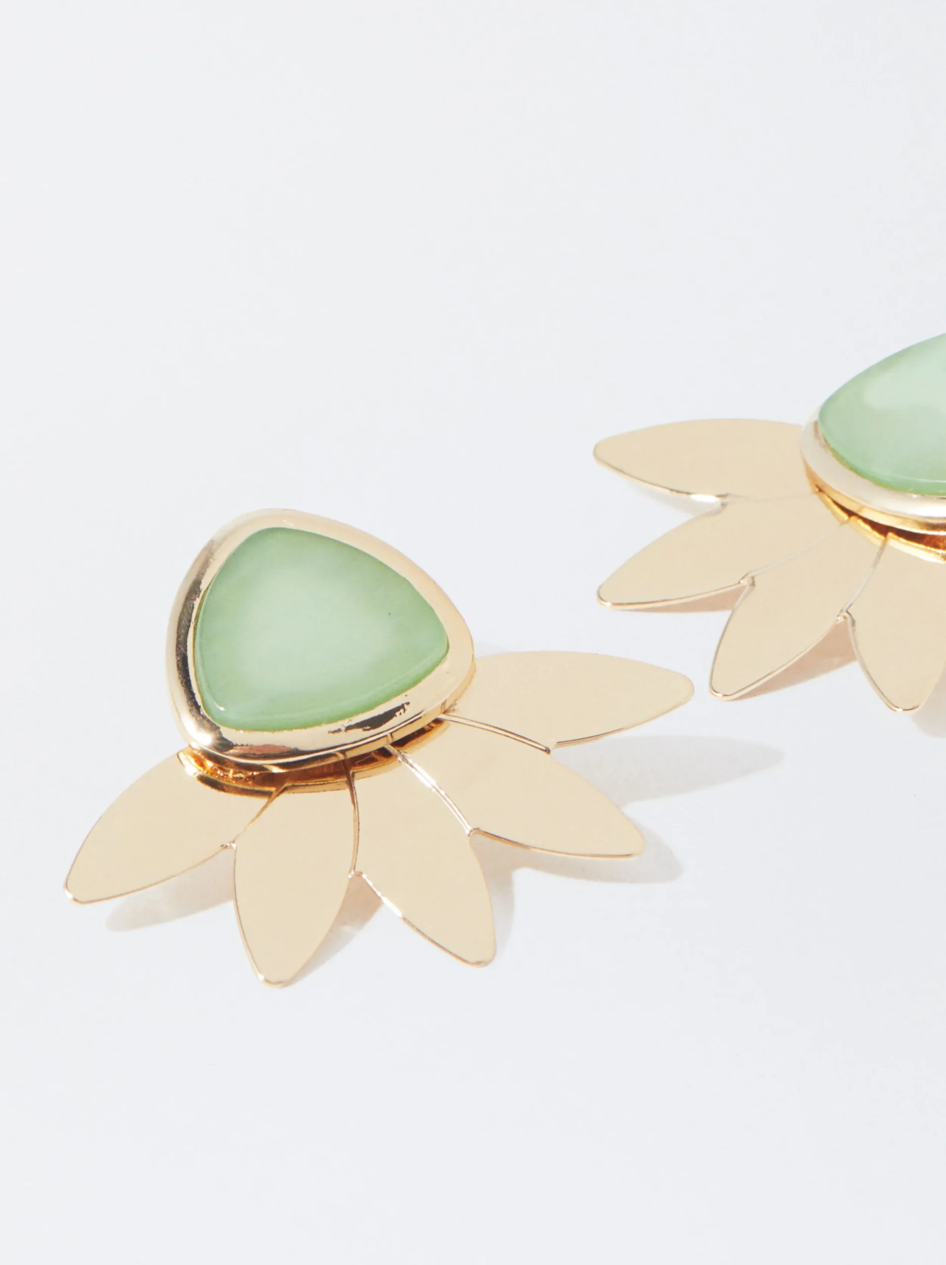 PARFOIS Pendientes Dorados Con Resina Azul Cheap