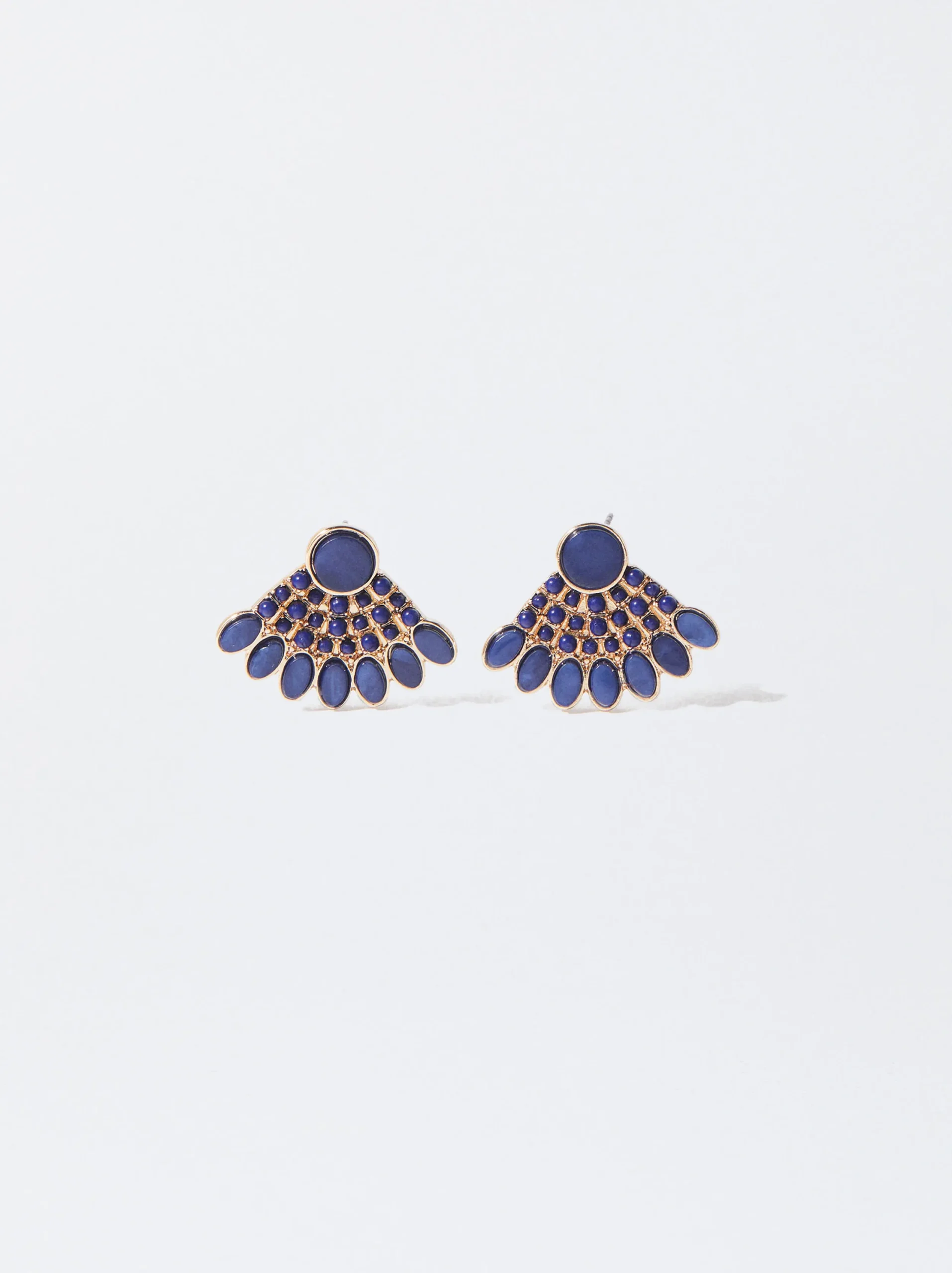 PARFOIS Pendientes Dorados Con Resina Azul Cheap
