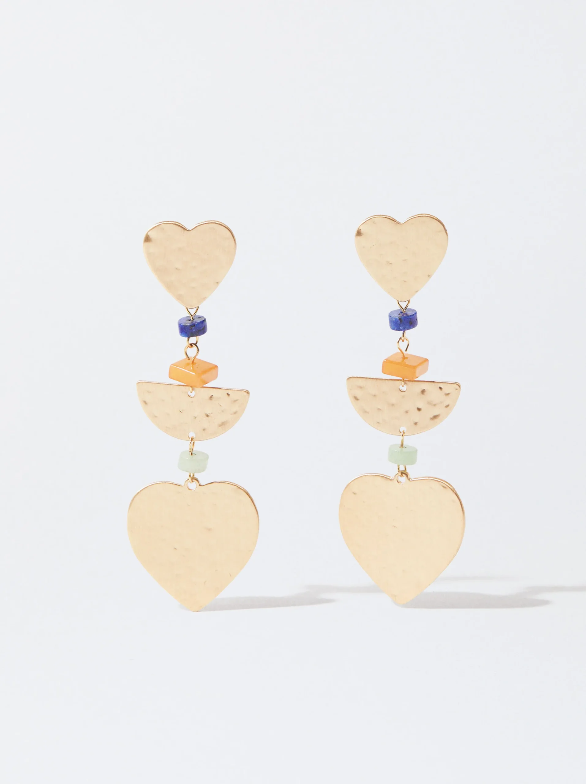PARFOIS Pendientes Dorados Corazón Multicor Outlet