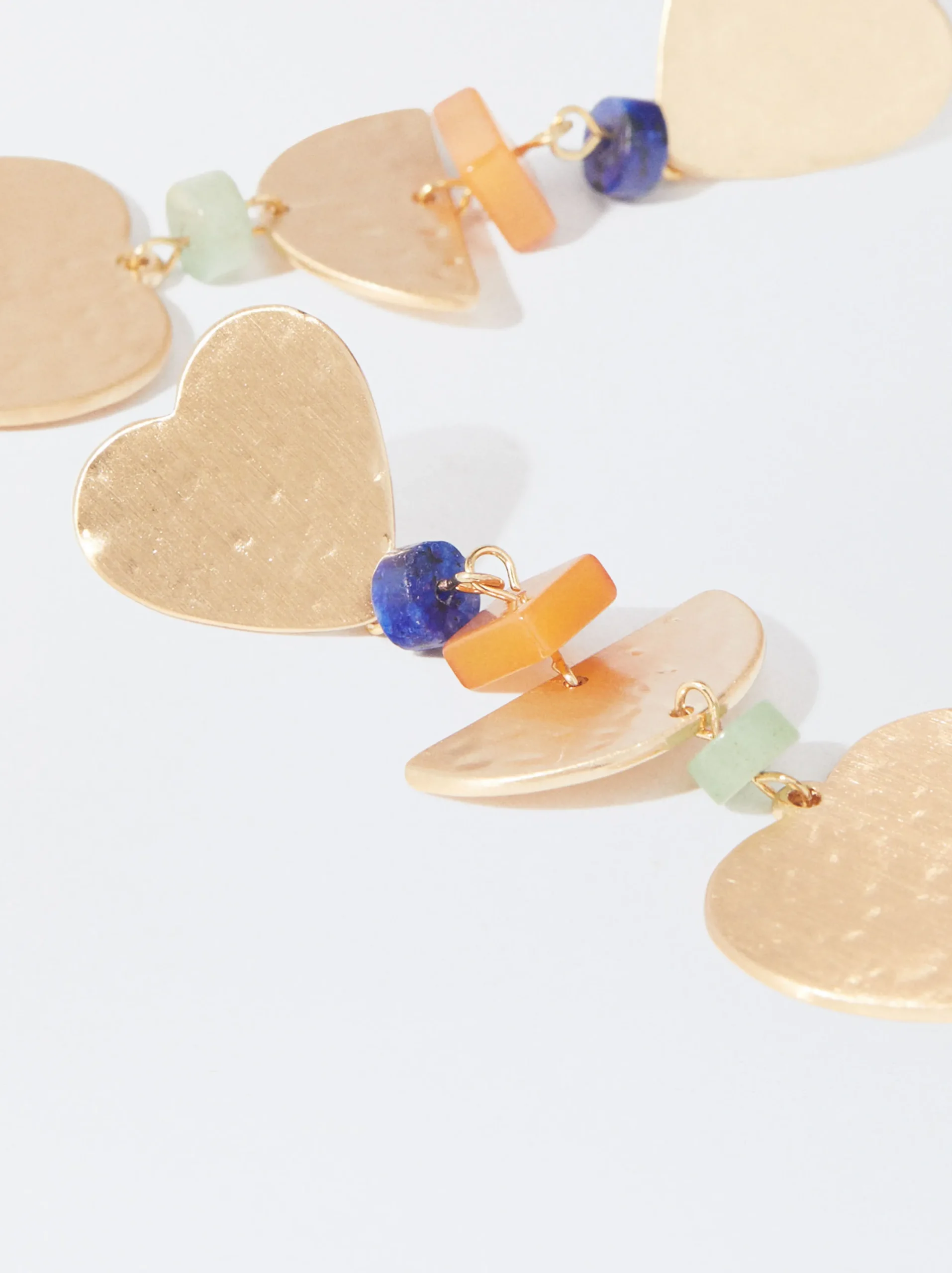 PARFOIS Pendientes Dorados Corazón Multicor Outlet