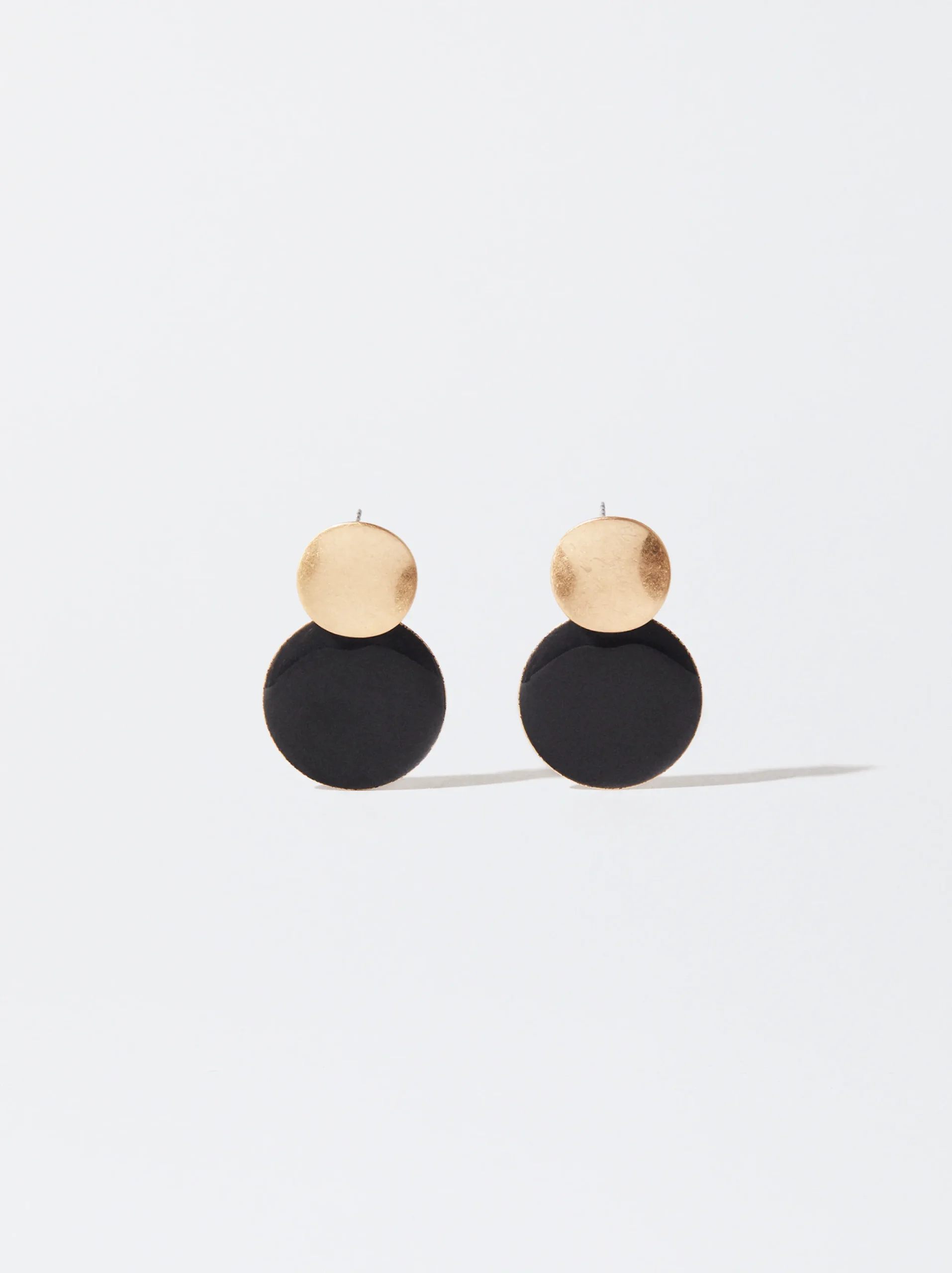 PARFOIS Pendientes Dorados Esmaltados Negro Hot