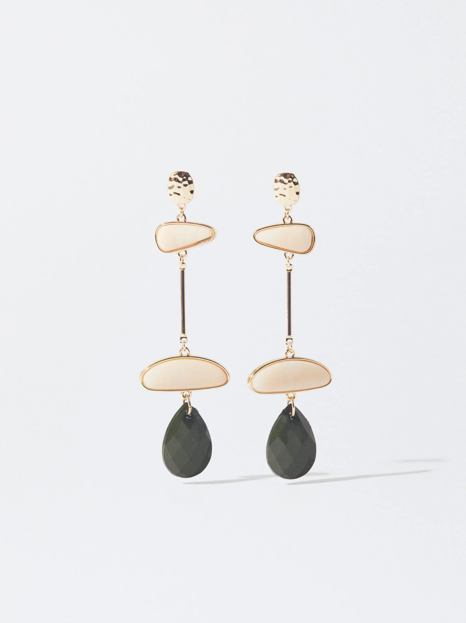 PARFOIS Pendientes Dorados Largos Con Cristales Multicor New