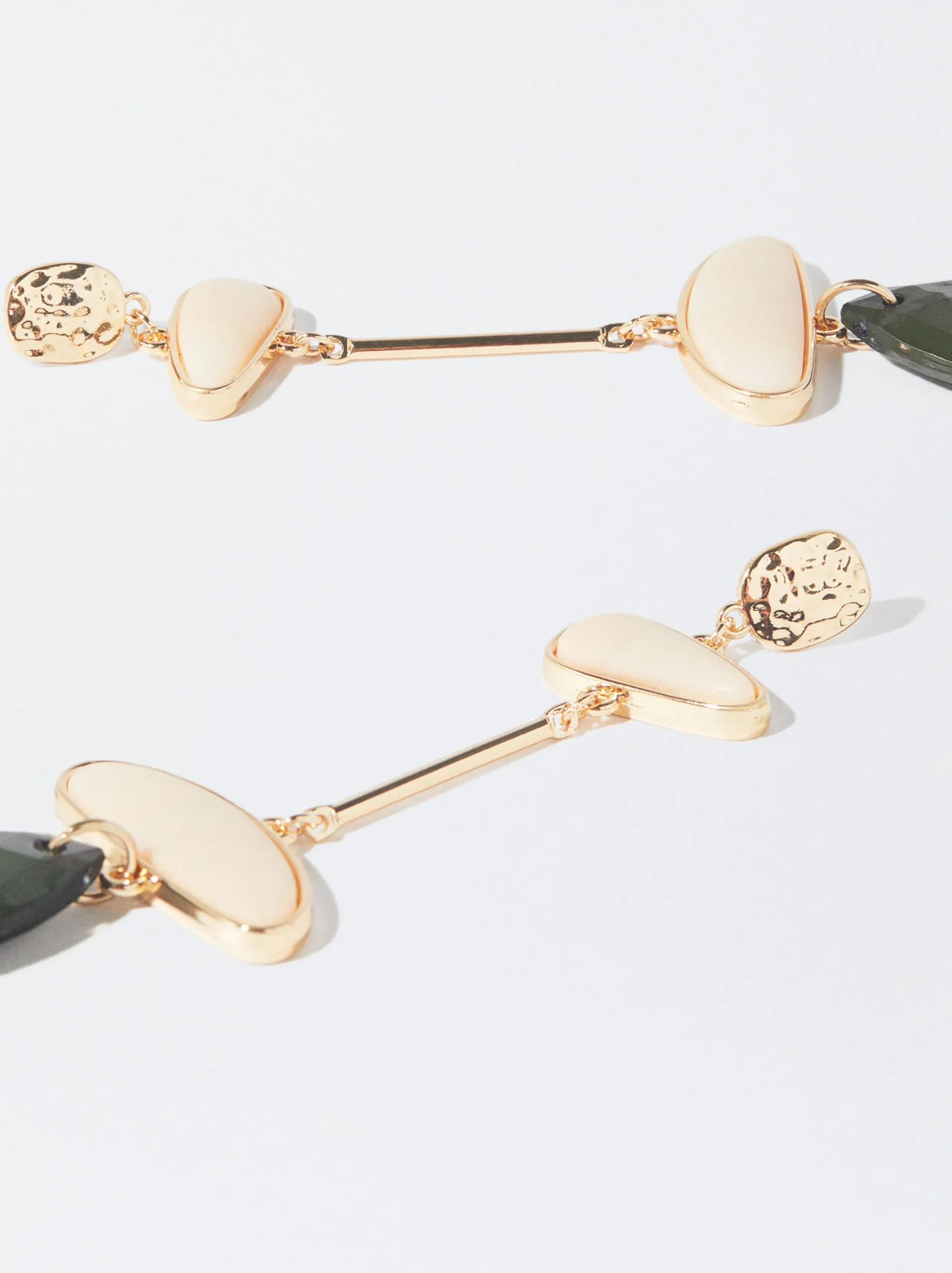 PARFOIS Pendientes Dorados Largos Con Cristales Multicor New