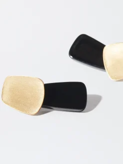 PARFOIS Pendientes Dorados Largos Negro Flash Sale