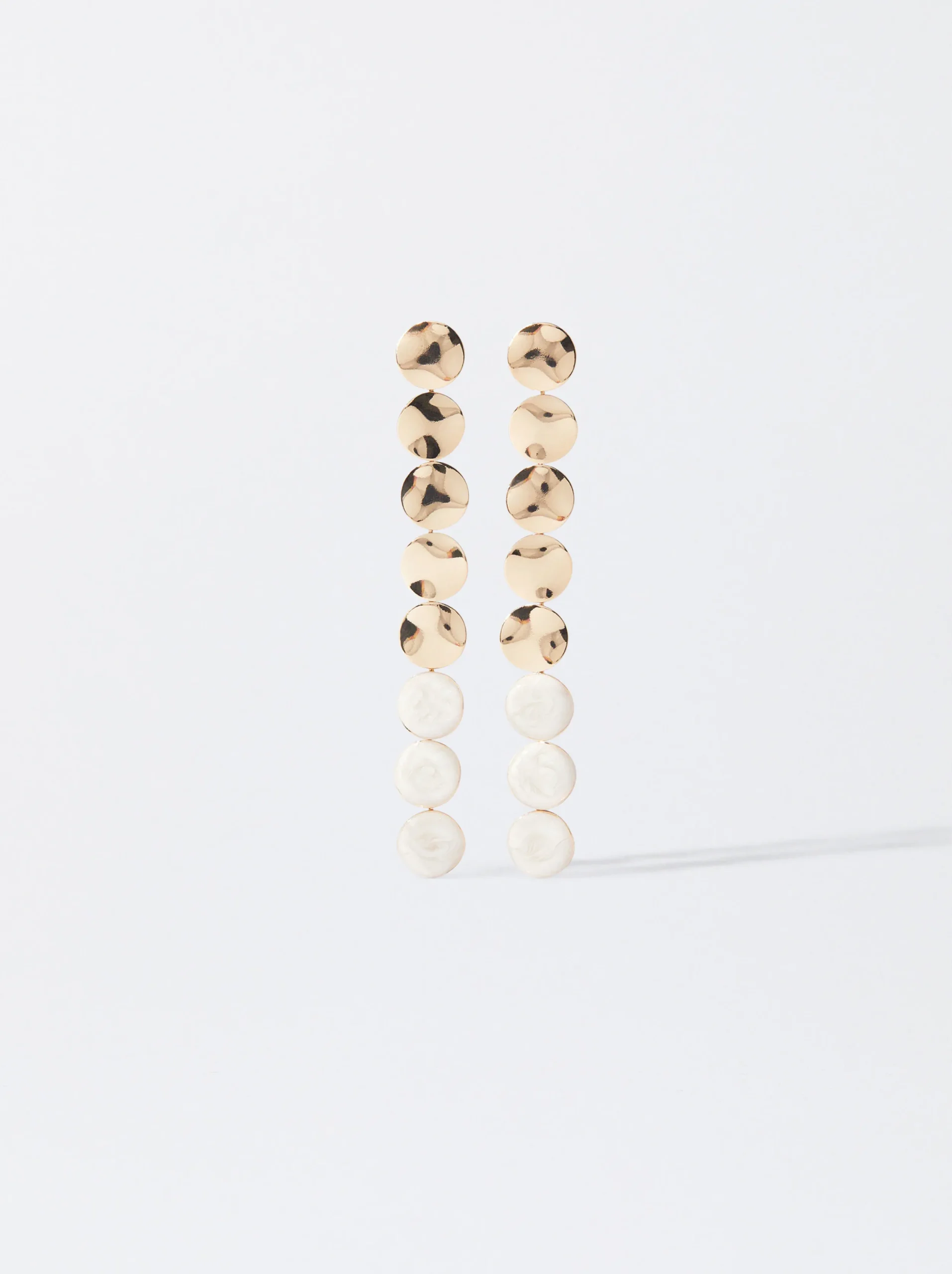 PARFOIS Pendientes Dorados Largos Beige Cheap