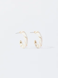 PARFOIS Pendientes Esmaltados Beige Cheap