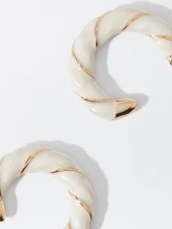 PARFOIS Pendientes Esmaltados Beige Cheap