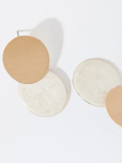 PARFOIS Pendientes Esmaltados Beige Outlet