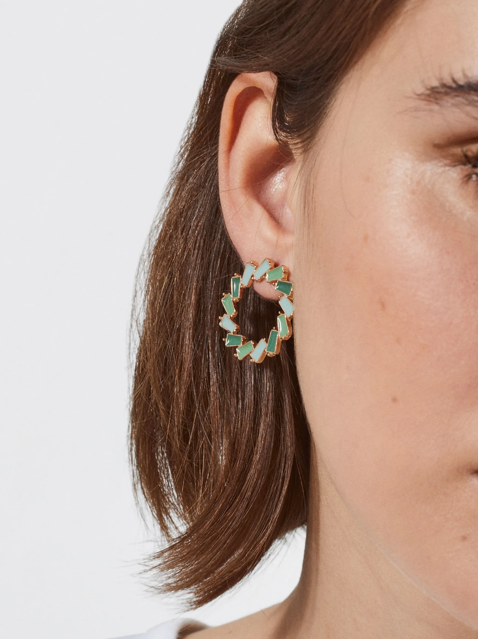 PARFOIS Pendientes Esmaltados Multicor Cheap