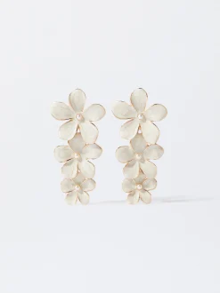PARFOIS Pendientes Esmaltados Beige Flash Sale