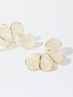 PARFOIS Pendientes Esmaltados Beige Flash Sale