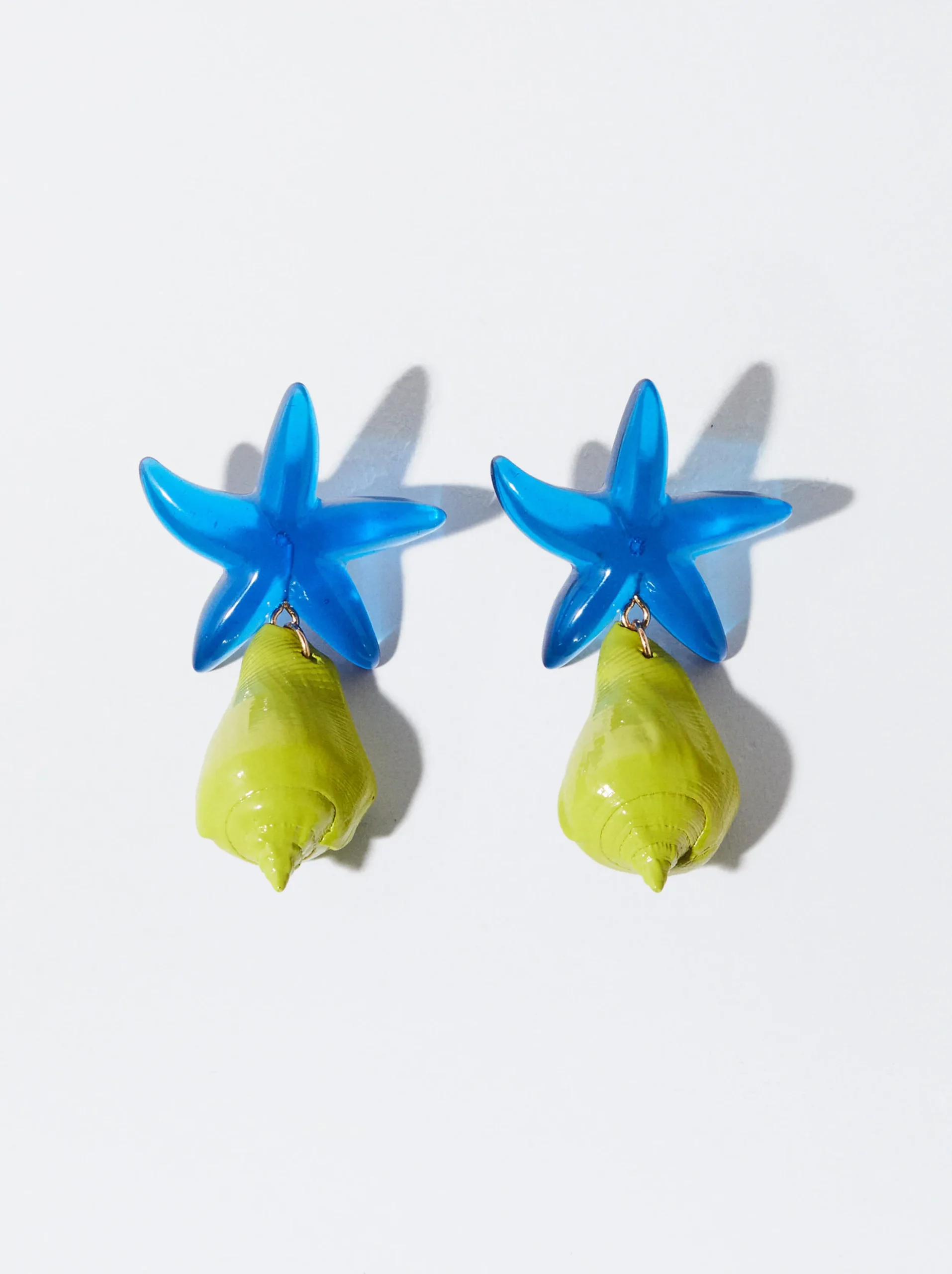 PARFOIS Pendientes Estrella Con Resina Amarillo Best Sale
