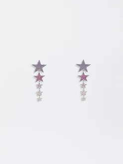 PARFOIS Pendientes Estrellas Y Circonitas Multicor Cheap