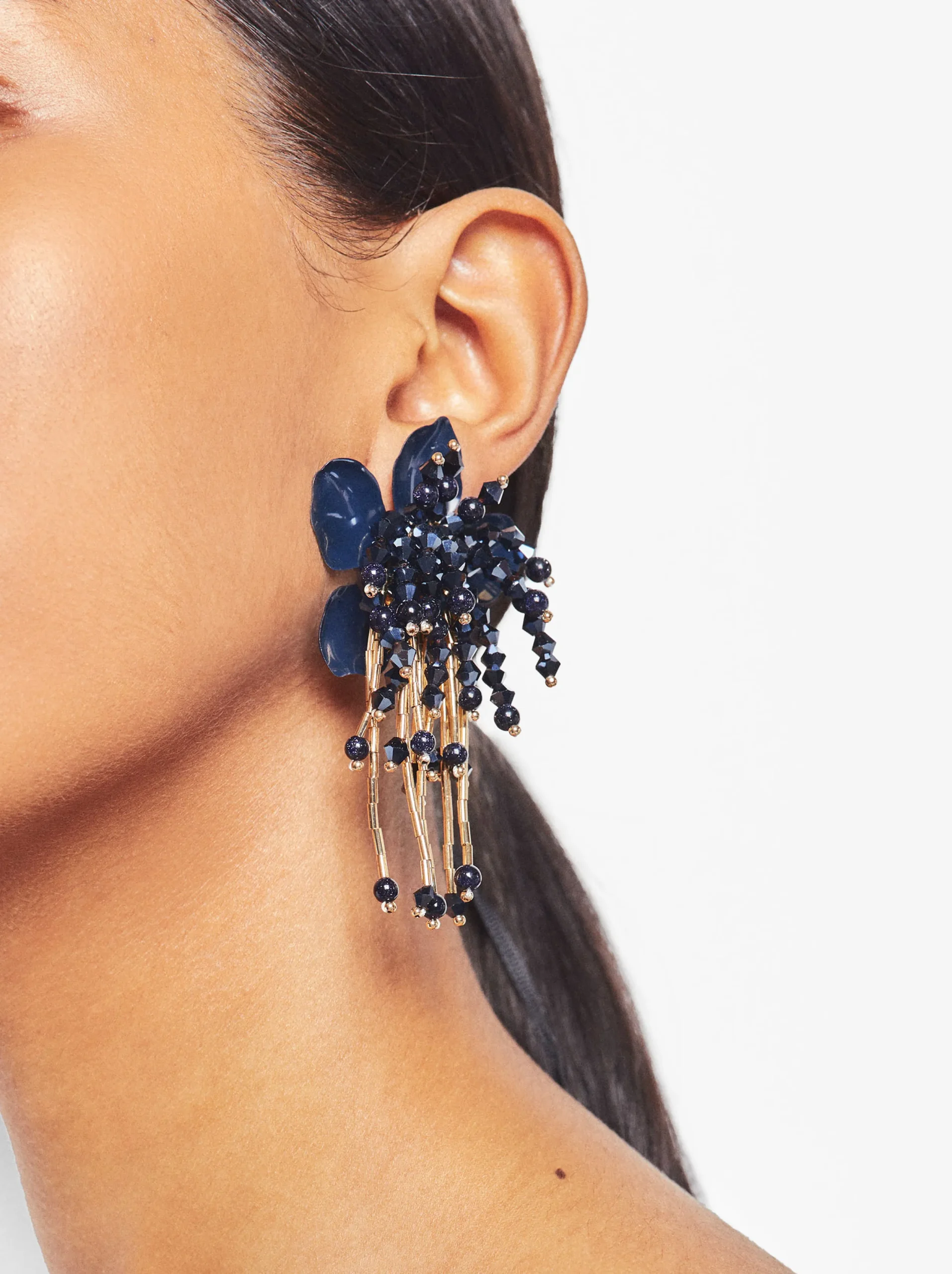 PARFOIS Pendientes Flor Azul New