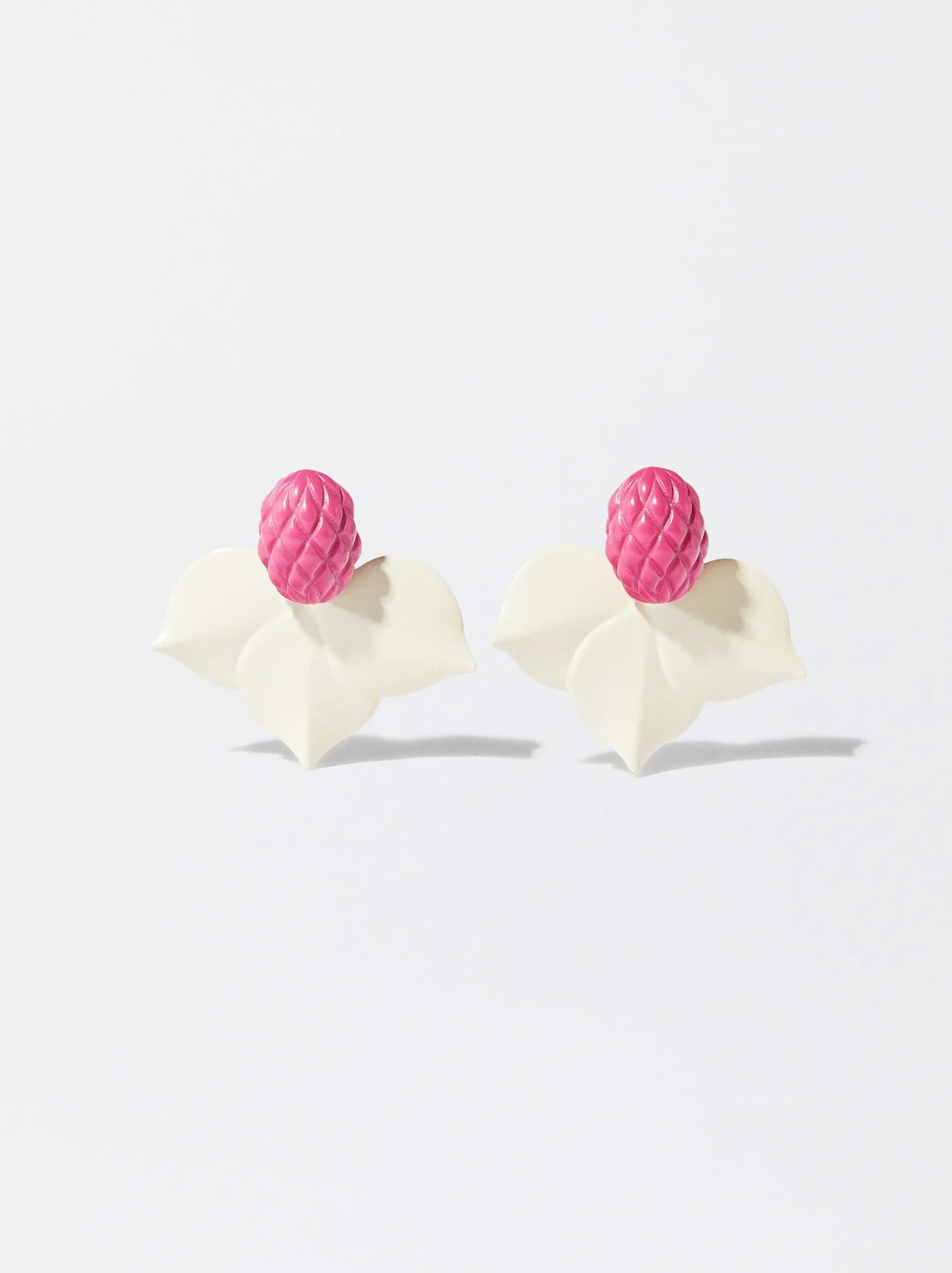 PARFOIS Pendientes Flor Fucsia Fashion