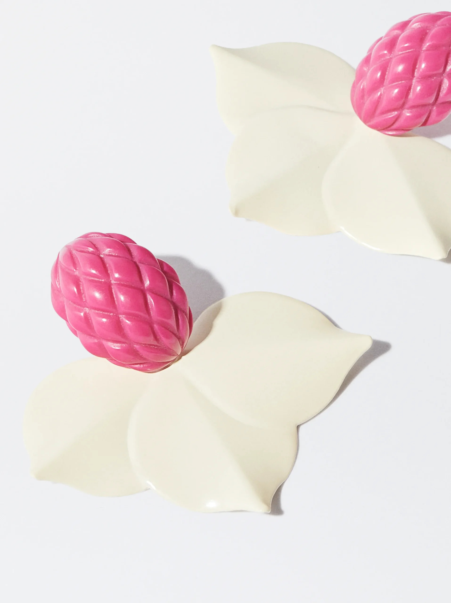 PARFOIS Pendientes Flor Fucsia Fashion