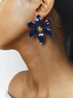 PARFOIS Pendientes Flor Azul Outlet