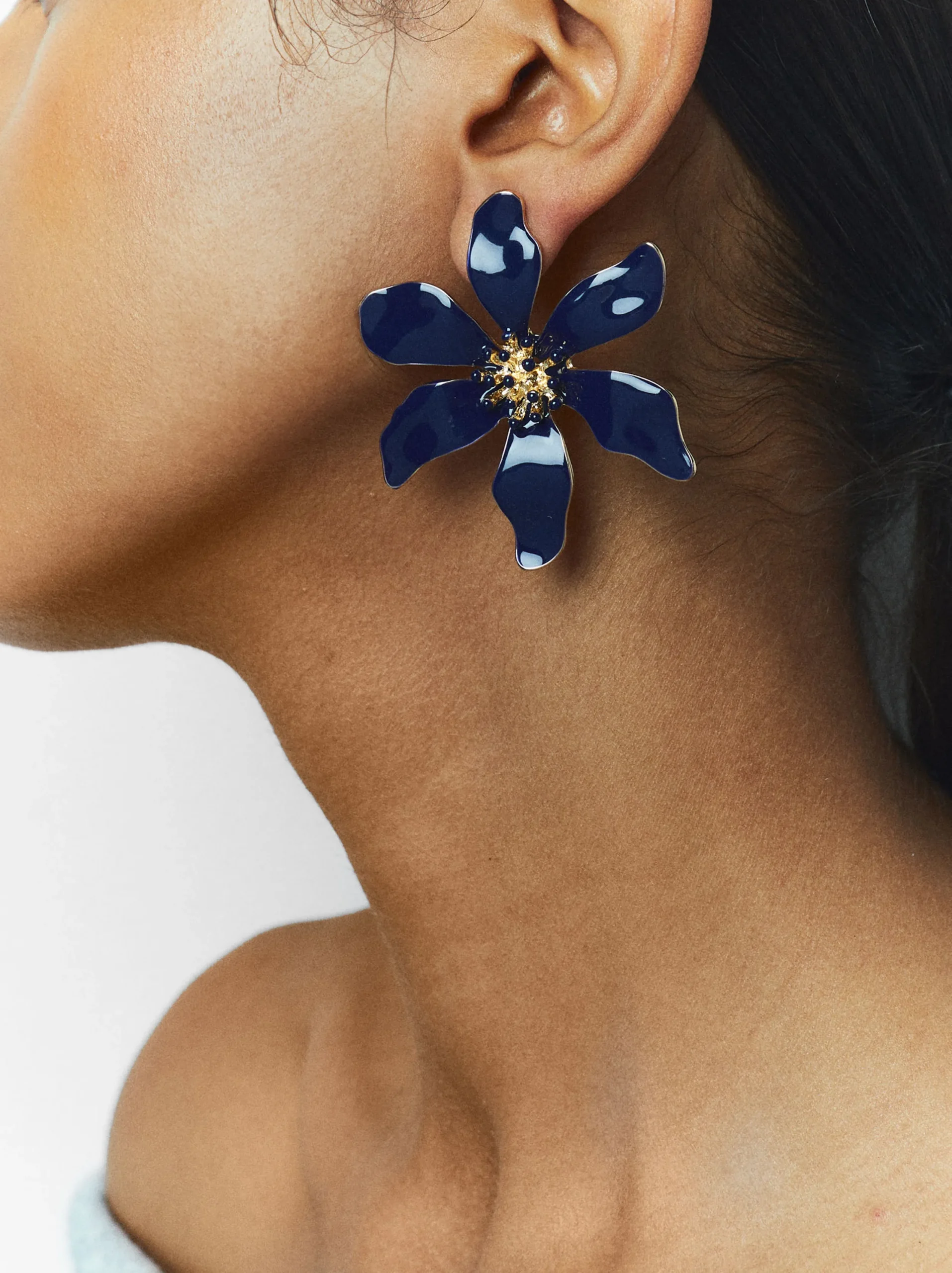 PARFOIS Pendientes Flor Azul Outlet