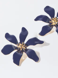 PARFOIS Pendientes Flor Azul Outlet
