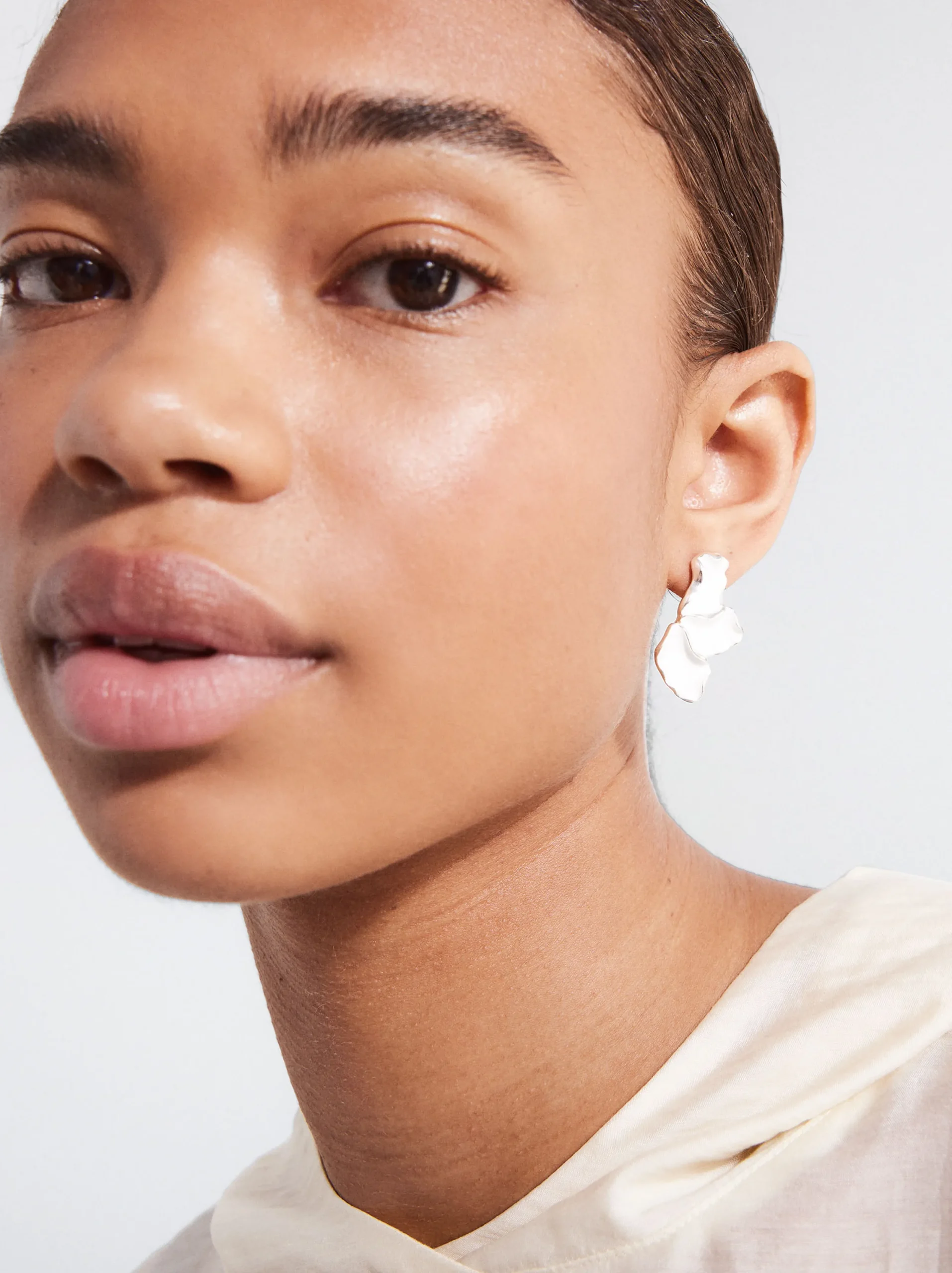 PARFOIS Pendientes Flor Blanco Cheap