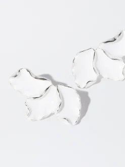 PARFOIS Pendientes Flor Blanco Cheap