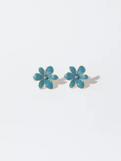 PARFOIS Pendientes Flor Azul Discount