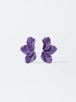 PARFOIS Pendientes Flor Burdeos Discount