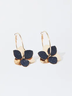 PARFOIS Pendientes Flor Azul Sale