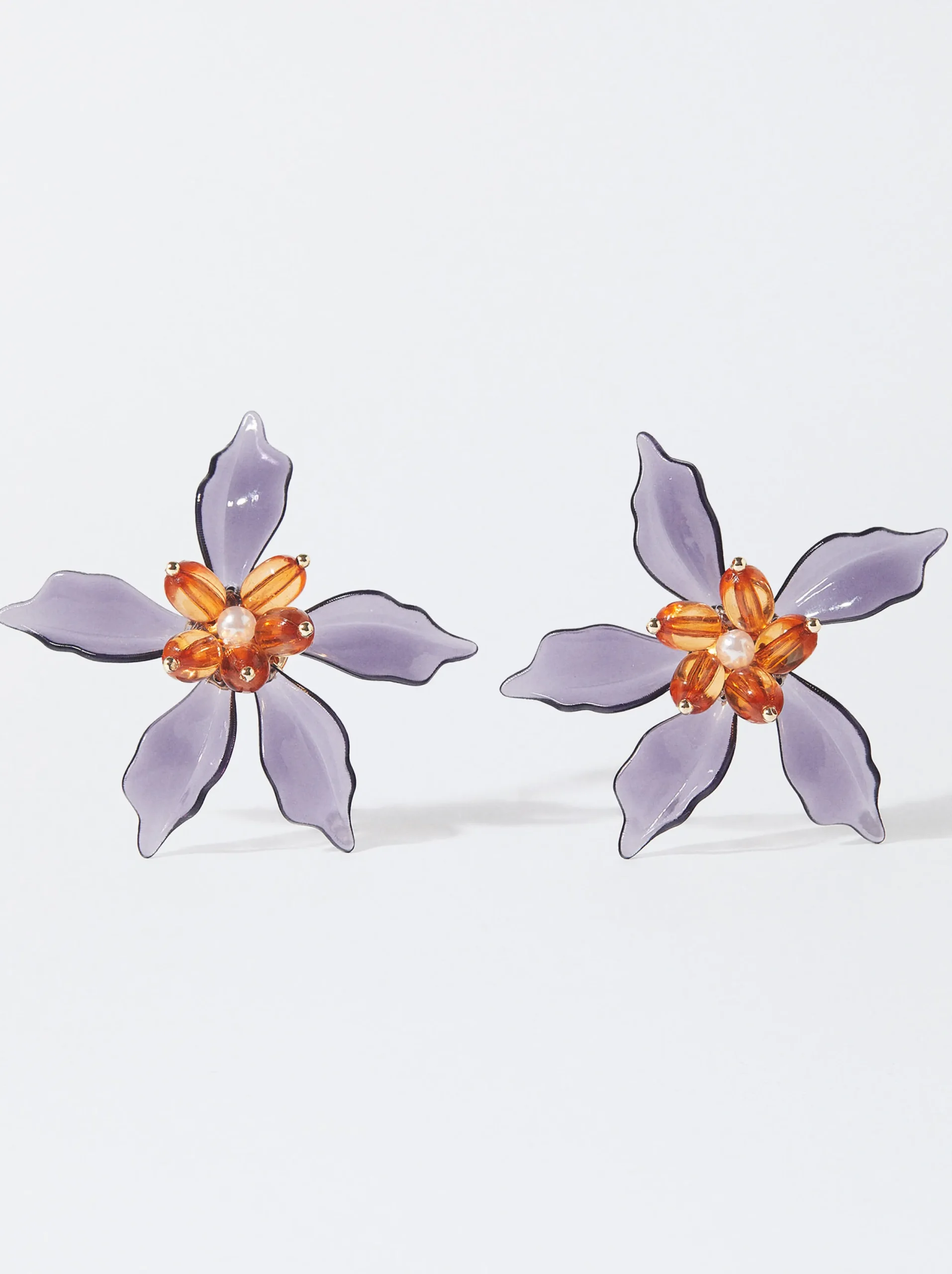 PARFOIS Pendientes Flor Violeta Fashion