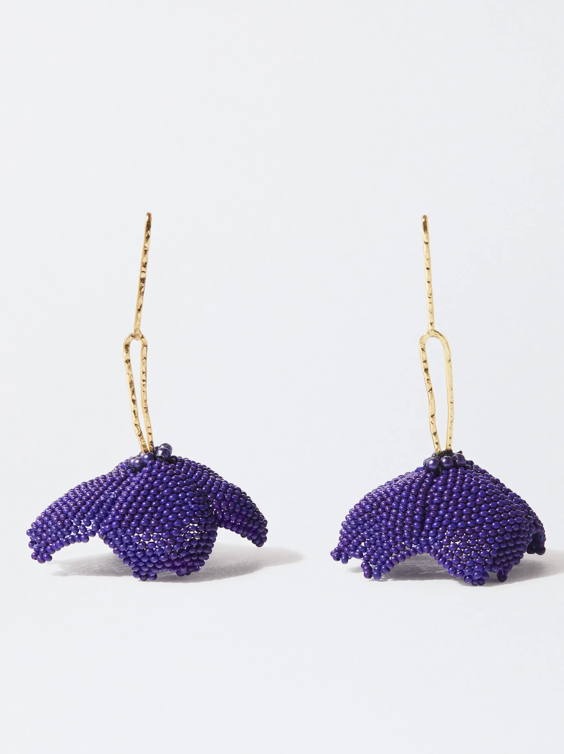 PARFOIS Pendientes Flor Con Abalorios Violeta Cheap