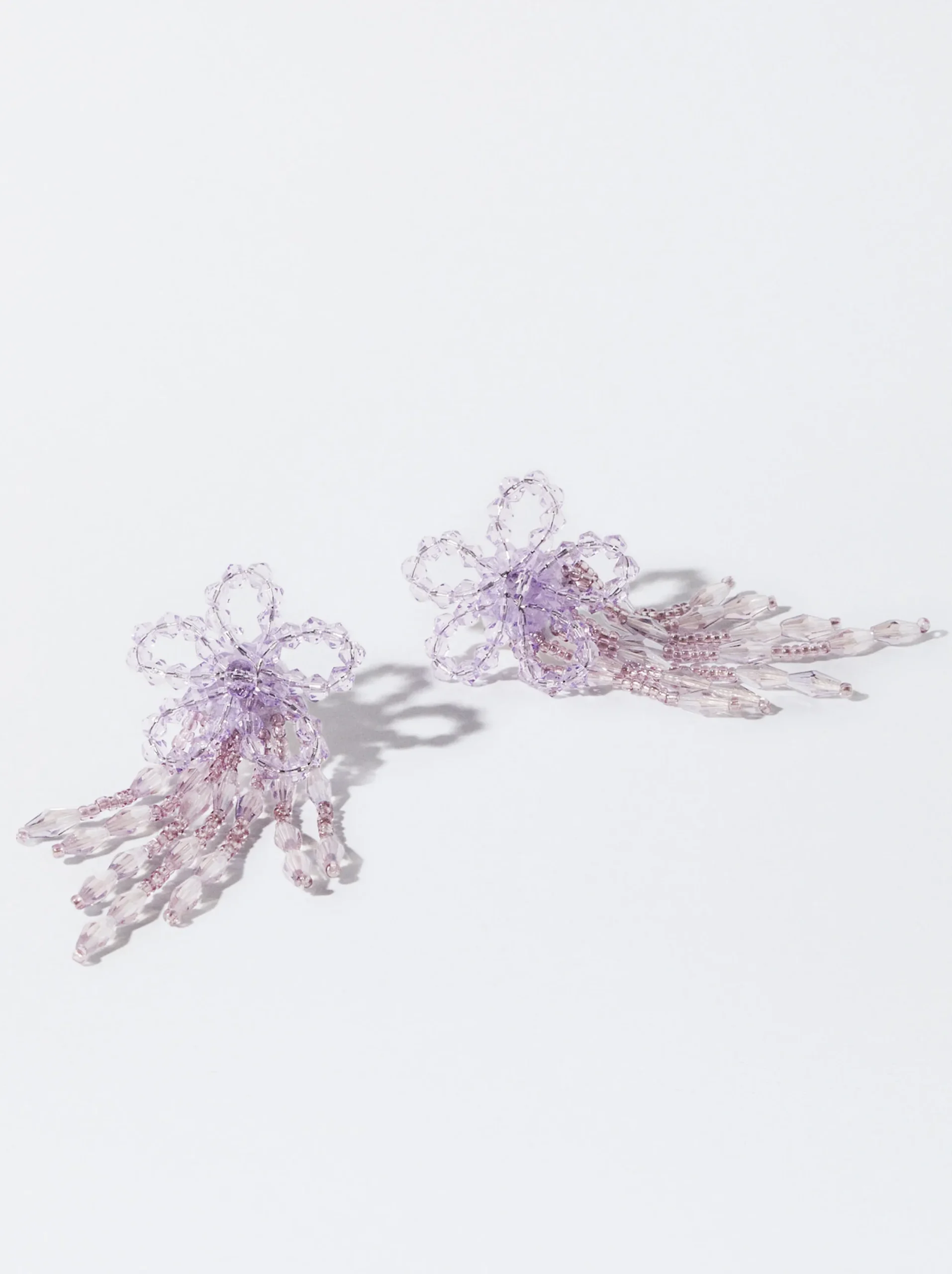PARFOIS Pendientes Flor Con Abalorios Violeta Outlet
