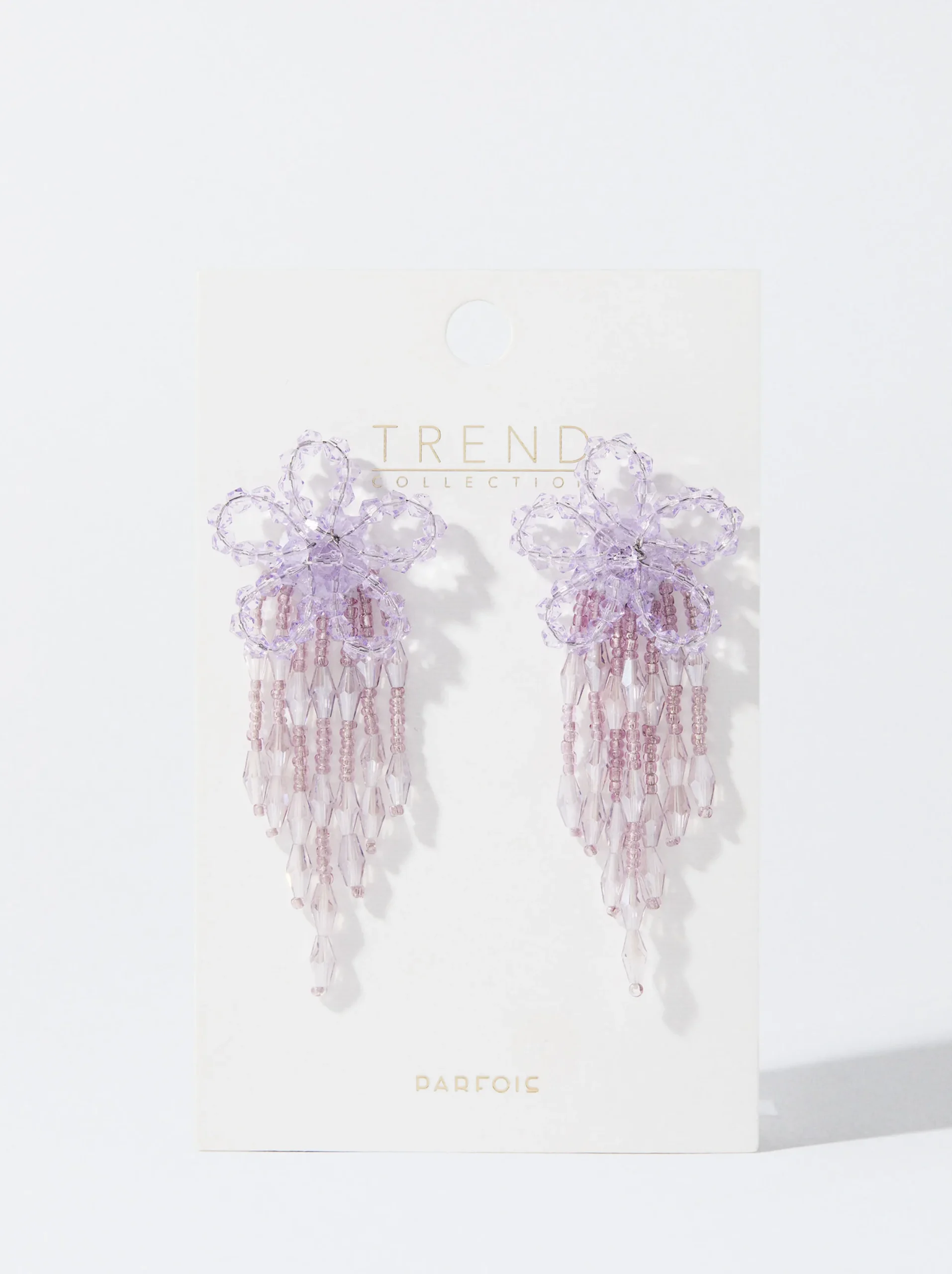 PARFOIS Pendientes Flor Con Abalorios Violeta Outlet