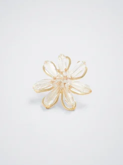 PARFOIS Pendientes Flor Con Abalorios Dorado Fashion