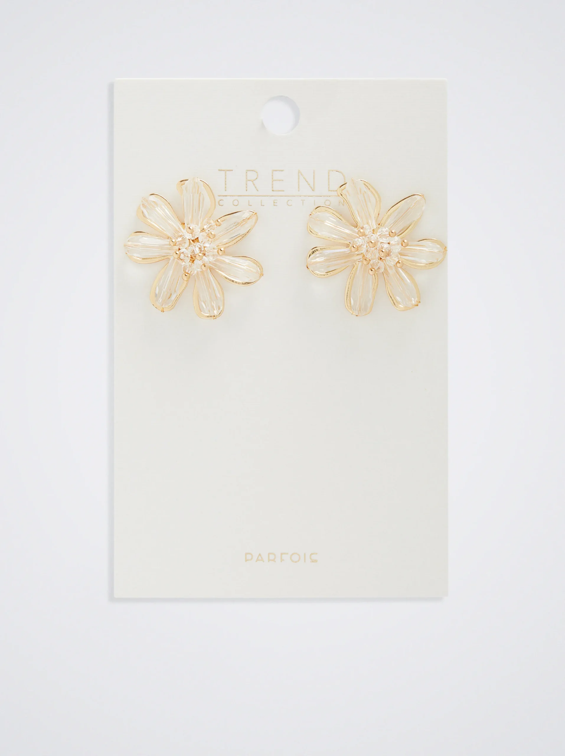 PARFOIS Pendientes Flor Con Abalorios Dorado Fashion