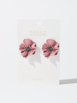 PARFOIS Pendientes Flor Con Cristal Naranja Best