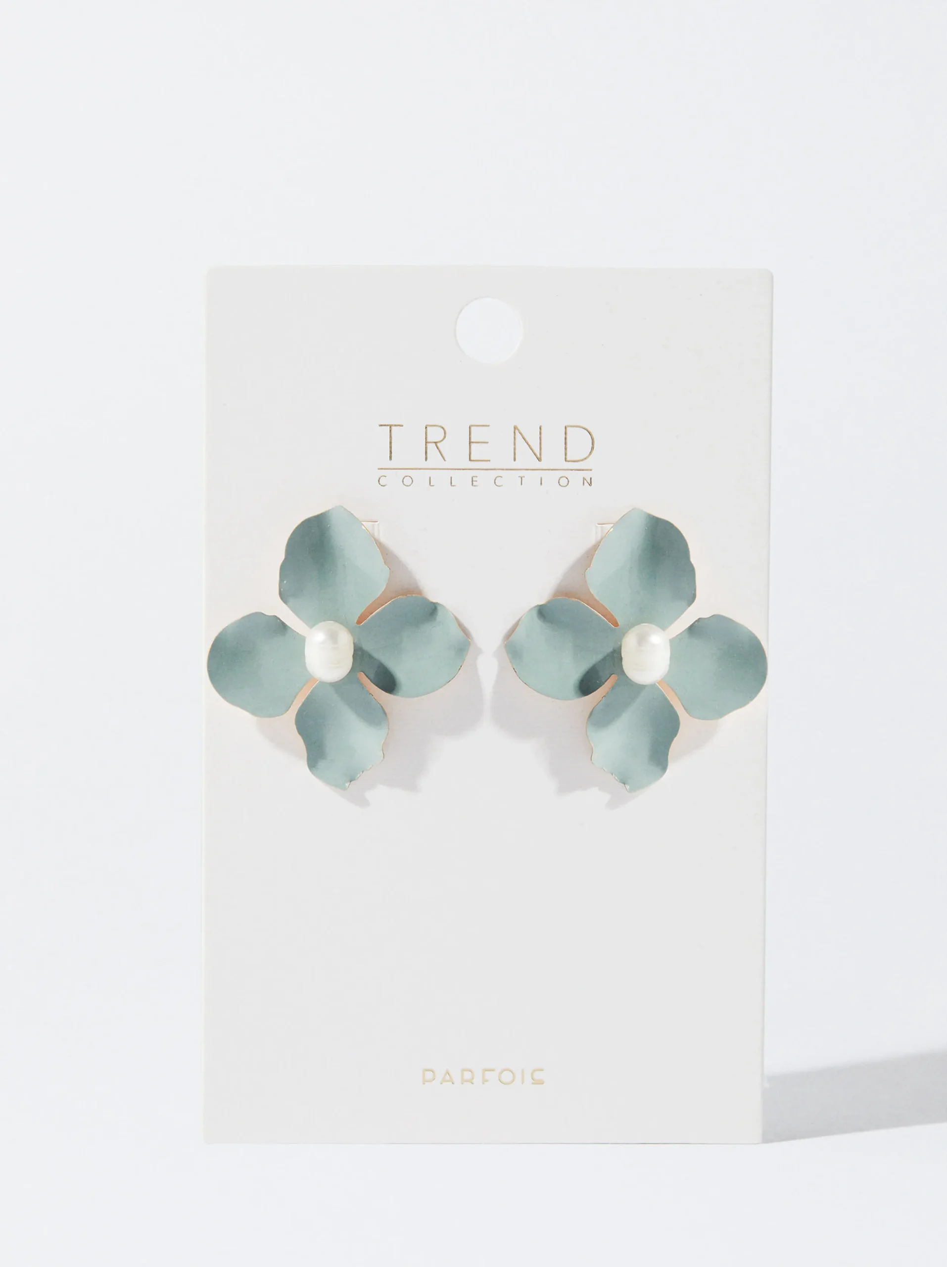 PARFOIS Pendientes Flor Con Perla De Agua Dulce Azul Flash Sale